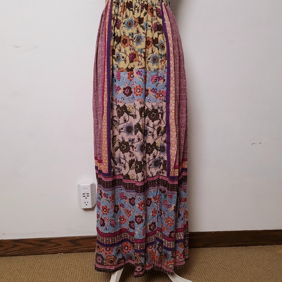 Raga Printed Strapless Maxi Tube Dress Boho Multi Floral Women's Size L - Picture 4 of 16